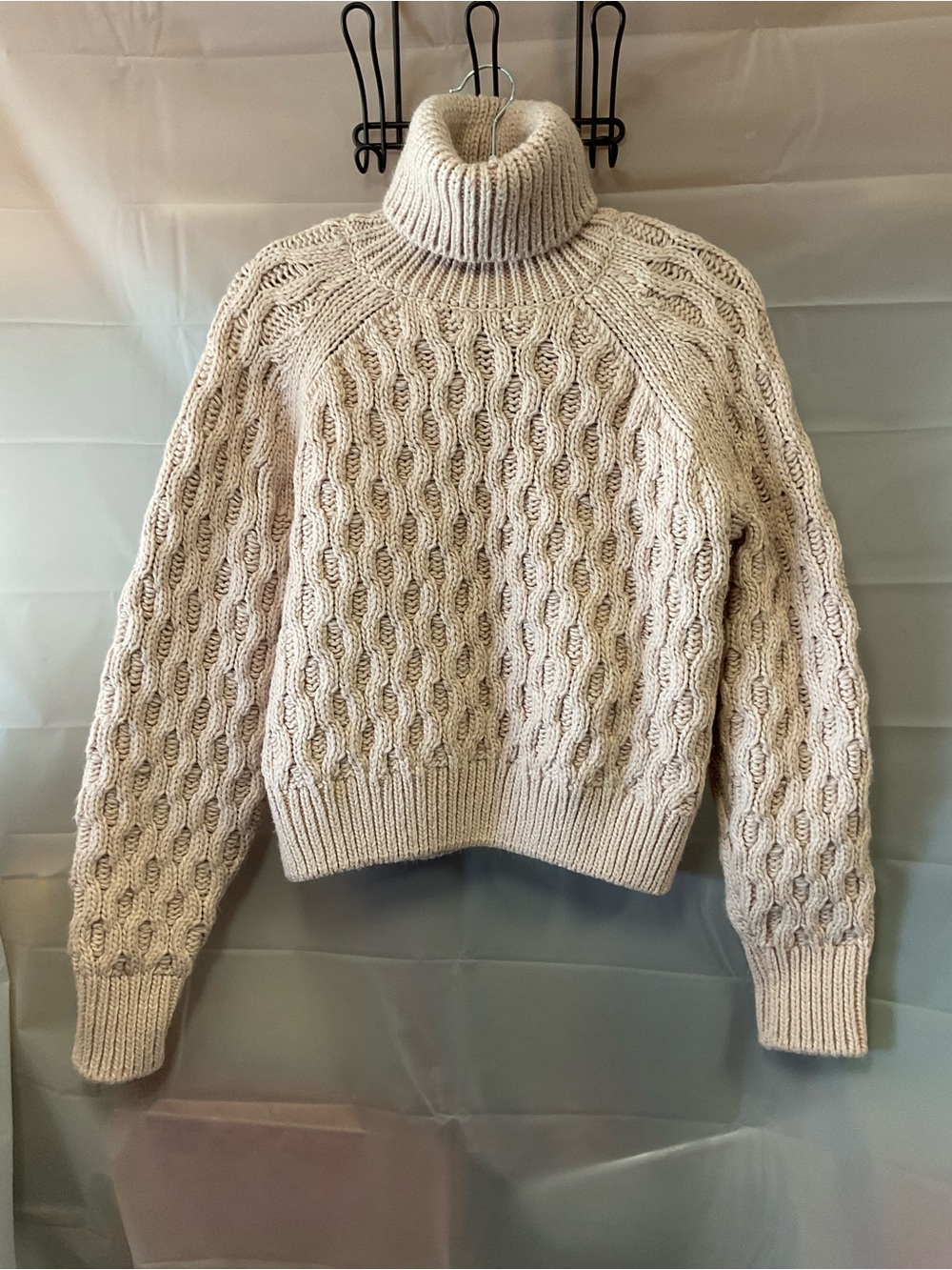 H&M Cream Cable Knit Turtleneck Sweater
